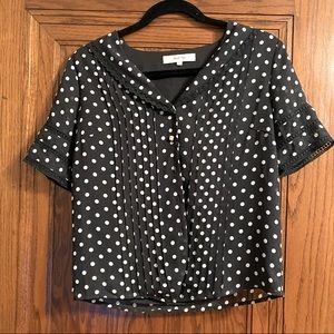 Adorable Simple Retro black & white dot blouse